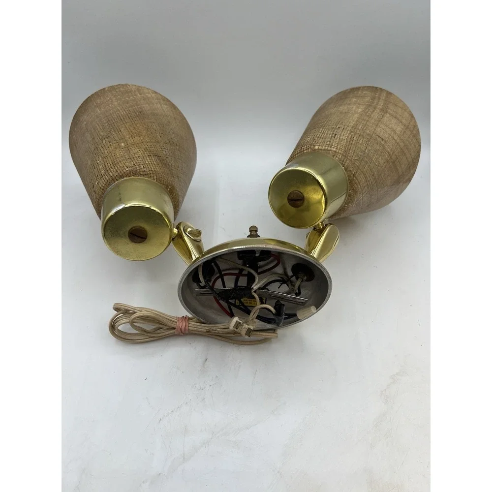 Vintage MCM 1960s Underwriter Laboratories Double Wall mount French Sconce Lamp